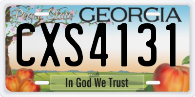 GA license plate CXS4131