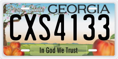 GA license plate CXS4133