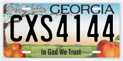 GA license plate CXS4144