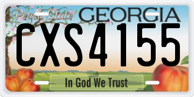 GA license plate CXS4155