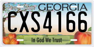 GA license plate CXS4166