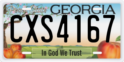 GA license plate CXS4167