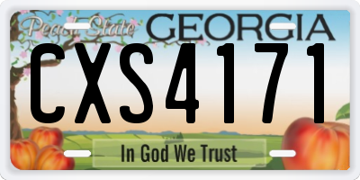 GA license plate CXS4171