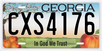 GA license plate CXS4176