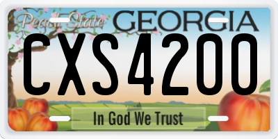 GA license plate CXS4200