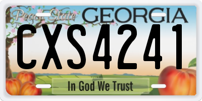GA license plate CXS4241