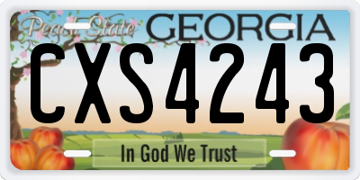 GA license plate CXS4243