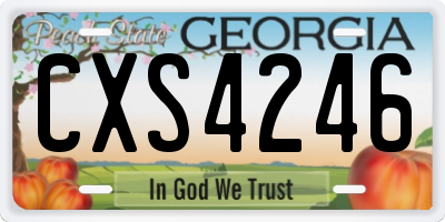 GA license plate CXS4246