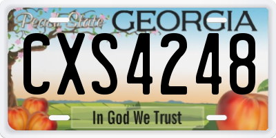 GA license plate CXS4248