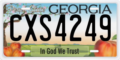 GA license plate CXS4249