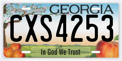 GA license plate CXS4253