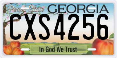 GA license plate CXS4256