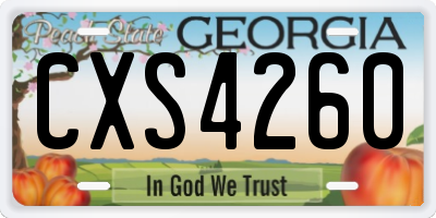 GA license plate CXS4260