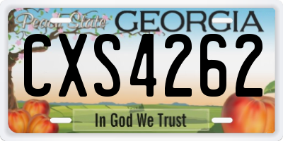 GA license plate CXS4262