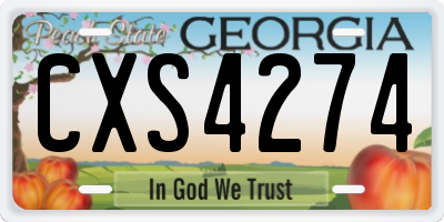 GA license plate CXS4274