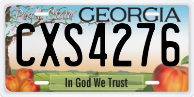 GA license plate CXS4276