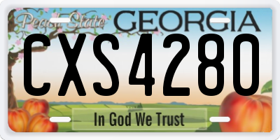 GA license plate CXS4280