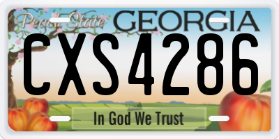 GA license plate CXS4286