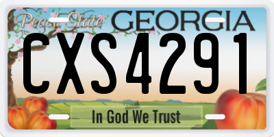GA license plate CXS4291