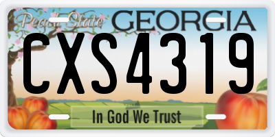GA license plate CXS4319