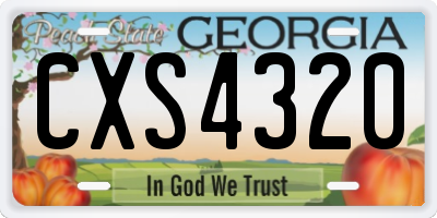 GA license plate CXS4320