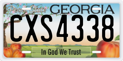 GA license plate CXS4338