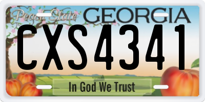 GA license plate CXS4341