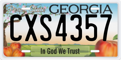 GA license plate CXS4357