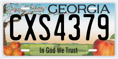 GA license plate CXS4379