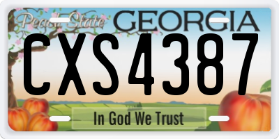 GA license plate CXS4387