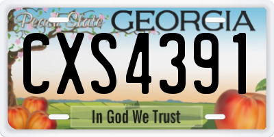 GA license plate CXS4391
