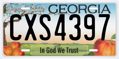 GA license plate CXS4397