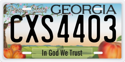 GA license plate CXS4403