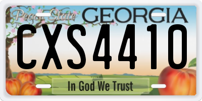 GA license plate CXS4410