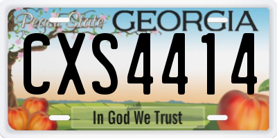 GA license plate CXS4414