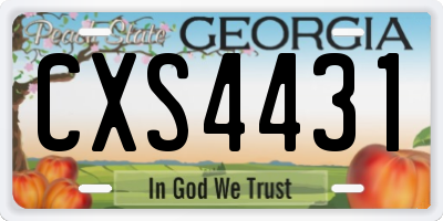 GA license plate CXS4431