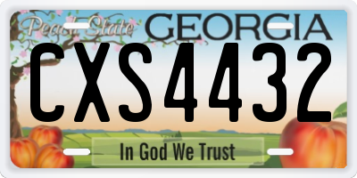 GA license plate CXS4432