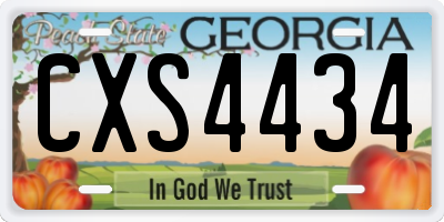 GA license plate CXS4434