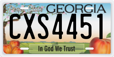 GA license plate CXS4451