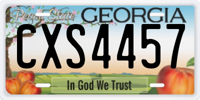 GA license plate CXS4457