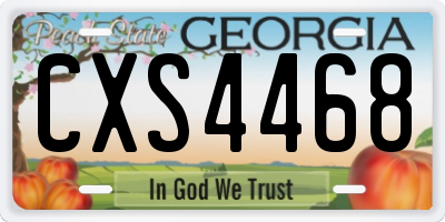 GA license plate CXS4468