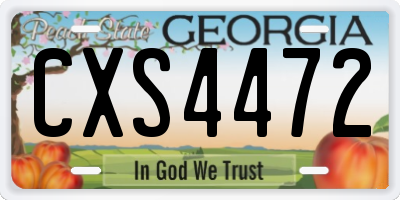 GA license plate CXS4472