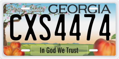GA license plate CXS4474
