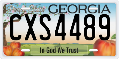 GA license plate CXS4489