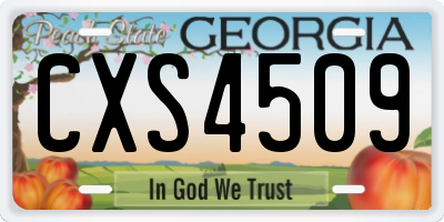 GA license plate CXS4509