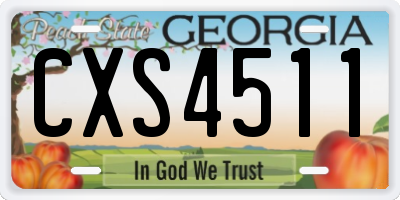 GA license plate CXS4511