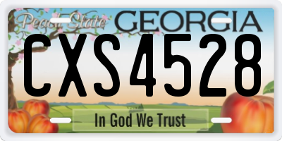 GA license plate CXS4528