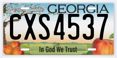 GA license plate CXS4537
