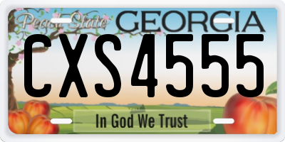 GA license plate CXS4555