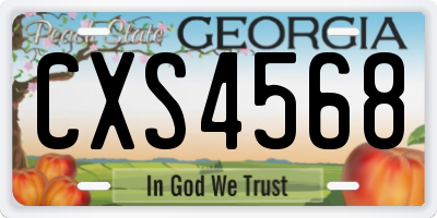GA license plate CXS4568